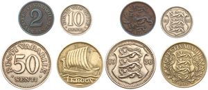 Estonia, Republic, Good lot with 4 different older circulation type coins in nice grades including better items...