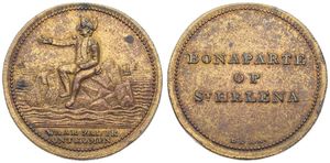 Netherlands, Kingdom, William I, Medal in Bronze ND (1816), Satirical Medal, Napoleon seated on rock in the middle of the ocean / Legend in 3 lines, XF