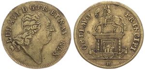 France, Kingdom, Louis XVI, Token in Brass ND (1774-1792), Optimo Principi R, Bust of Louis XVI right / Equestrian Statue of Louis XV left, VF