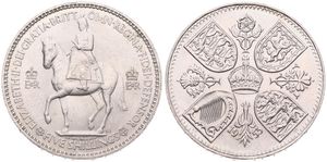 Great Britain, Kingdom, Elizabeth II, 1 Crown Copper-Nickel 1953, Coronation of Queen Elizabeth II, KM 894, UNC