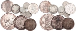 Netherlands, Kingdom, Mixed Reigns, Nice lot with 10 older silver Dutch coins in various grades