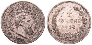 Germany, Empire, Medal in Copper-Nickel 1888, Death of Friedrich III am 15 Juni 1888, Crown and wreath above head of Friedrich III right within circle / Legend in 3 lines, XF