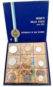 San Marino, Republic, Official Annual Mint Set 1972 (8) in original packaging, KM MS1, UNC
