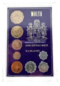 Malta, Republic, Official Annual Mint Set 1972 (8) in original packaging, KM MS1, UNC