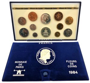 France, Republic, Official Annual Specimen FDC Set 1984 (12) in original packaging, KM SS21, UNC
