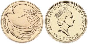 Great Britain, Kingdom, Elizabeth II, 2 Pounds Nickel-Brass ND (1995), 50th Anniversary of the End of World War II, KM 970, B.UNC