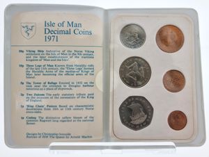 Isle of Man, British Dependency, Elizabeth II, Official Annual Mint Set 1971 (6) in original packaging, KM MS2, UNC