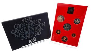 Great Britain, Kingdom, Elizabeth II, Official Annual Proof Set 1981 (6) in original packaging, KM PS39, PROOF