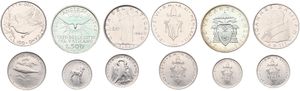 Vatican City, City State, Good lot with 6 different older circulation type coins in nice grades including better items...