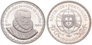 Portugal, Republic, 1000 Escudos Silver ND (1981), 400th Anniversary of the Death of Louis de Camoes, KM 611, PROOF