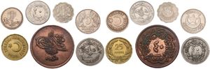 Turkey, Mixed Reigns, Good lot with 7 different older circulation type coins in nice grades including better items...