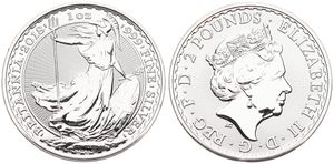 Great Britain, Kingdom, Elizabeth II, 2 Pounds Silver 2018, Standing Britannia, KM New, B.UNC