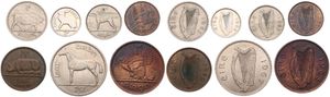 Ireland, Republic, Good lot with 7 different older circulation type coins in nice grades including better items...