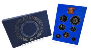 Great Britain, Kingdom, Elizabeth II, Official Annual Proof Set 1972 (7) in original packaging, KM PS28, PROOF