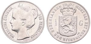 Netherlands, Kingdom, Wilhelmina I, 1/2 Gulden Silver 1906, Crowned head left, KM 121.2, VF