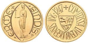Luxembourg, Grand Duchy, Charlotte, 40 Francs Gold ND (1963), Princess Ermesinde, KM X M3c, UNC (*)