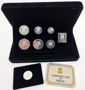 Isle of Man, British Dependency, Elizabeth II, Official Annual SILVER Proof Set 1979 (7) in original packaging, KM PS13, PROOF