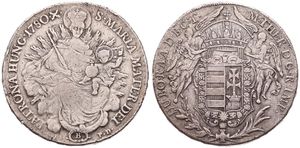 Hungary, Kingdom, Maria Theresia, 1 Thaler Silver 1780B X SK-PD, Madonna and child, KM 386.2, VF