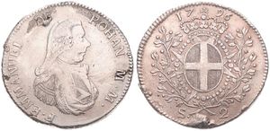 Order of Malta, Sovereign Order, Emmanuel de Rohan, 2 Scudi Silver 1796, Armored bust right, KM 343, SCARCE, VF (traces of mounting)