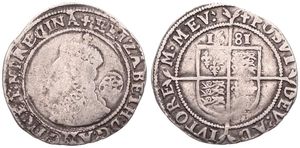 Great Britain, Kingdom, Elizabeth I, 6 Pence Silver 1581, Crowned bust left with rose behind head within inner circle, KM 4, Fine