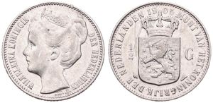 Netherlands, Kingdom, Wilhelmina I, 1/2 Gulden Silver 1905, Crowned head left, KM 121.2, VF