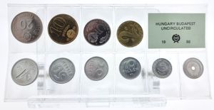 Hungary, Peoples Republic, Official Annual Mint Set 1988 (10) in original packaging, KM MS18, UNC