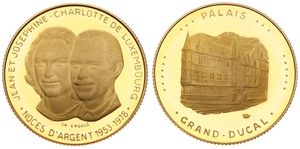 Luxembourg, Grand Duchy, Jean, 40 Francs Gold ND (1978), Silver Wedding Anniversary, KM X M13, PROOF (*)