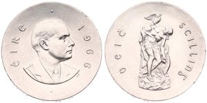 Ireland, Republic, 10 Shilling Silver 1966, 50th Anniversary of the Irish Uprising of Easter in 1916, KM 18, UNC