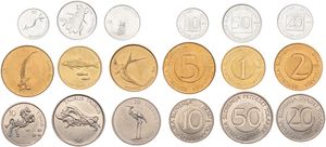 Slovenia, Republic, 10, 20, 50 Stotinov & 1, 2, 5, 10, 20, 50 Tolarjev 1992-2005, Various animal designs, KM div, UNC