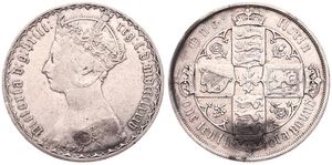 Great Britain, Kingdom, Victoria, 1 Florin Silver 1853, Crowned bust left, KM 746.1, F/VF