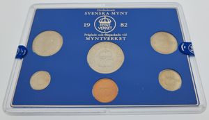 Sweden, Kingdom, Carl XVI Gustaf, Official Annual Mint Set 1982 (6) in original packaging, KM MS24, UNC
