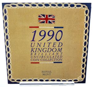 Great Britain, Kingdom, Elizabeth II, Official Annual Mint Set 1990 (8) in original packaging, KM MS112, UNC