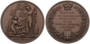 Great Britain, Kingdom, William IV, Medal in Bronze 1832 by B. Wyon, Great Reform Act, Britannia conferring a charter / Crown above legend in 7 lines, VF