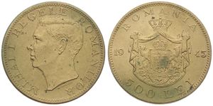 Romania, Kingdom, Mihai I, 500 Lei Brass 1945, Head left, KM 67, XF