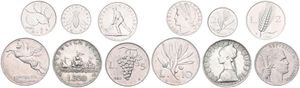 Italy, Republic, Good lot with 6 different older circulation type coins in nice grades including better items...