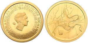 Luxembourg, Grand Duchy, Charlotte, Gold Medal ND (1963), Millennium of Luxembourg City, KM NL, UNC (*)