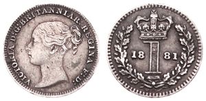 Great Britain, Kingdom, Victoria, 1 Penny Silver 1881, Bust of the Queen left, KM 727, VF