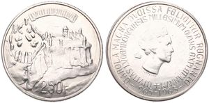 Luxembourg, Grand Duchy, Charlotte, 250 Francs Silver ND (1963), Millennium of Luxembourg City, KM 53.1, UNC
