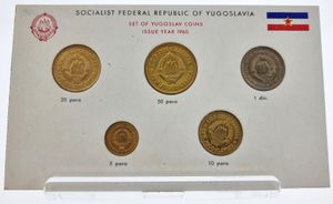 Yugoslavia, Socialist Federal Republic, Official Annual Mint Set 1965 (5) in original packaging, KM MS4, UNC