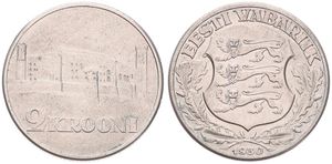 Estonia, Republic, 2 Krooni Silver 1930, Toompea Fortress at Tallinn, KM 20, XF