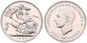 Great Britain, Kingdom, George VI, 1 Crown Copper-Nickel 1951, Festival of Britain, KM 880, PROOFLIKE