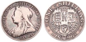Great Britain, Kingdom, Victoria, 1 Shilling Silver 1896, Crowned and veiled bust left, KM 780, F/VF