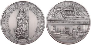 Germany, Federal Republic, Medal in base metal 1979, Bergbau im Wandel der Zeit, St. Barbara im Dom zu Xanten, UNC