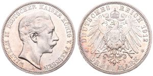 German States, Prussia, Wilhelm II, 3 Mark Silver 1912A, Head right, KM 527, XF