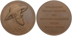 Austria, Republic, Medal in Bronze 1935 by Karl Perl, Commemorative medal for Andreas Hofer 1767-1810, Defender of Tirol against Napoleon, UNC