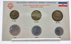 Yugoslavia, Socialist Federal Republic, Official Annual Mint Set 1963 (6) in original packaging, KM MS2, UNC