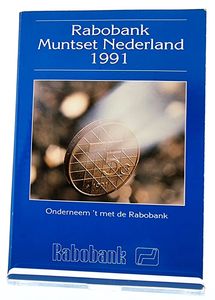 Netherlands, Kingdom, Beatrix, Official Annual Select Set 1991 (6) in original packaging, KM SS27, UNC (including RABO Bank Medal)