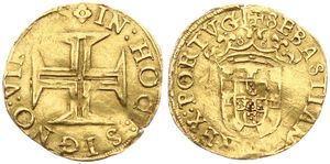 Portugal, Kingdom, Sebastian I, 1 Cruzado Gold ND (1557-1578), Crowned Shield / Large Cross, KM - Lissboa, A.VF (*)