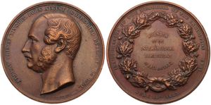 Great Britain, Kingdom, Victoria, Medal in Bronze 1863 by CH. Wiener, In Memoriam Prince Albert & Inauguration of the Memorial of the Exhibition, VF