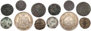 France, Mixed Reigns, Good lot with 6 different older circulation type coins in nice grades including better items...
